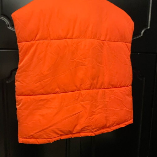 Puffer vest Zara used, orange, oversized with stain