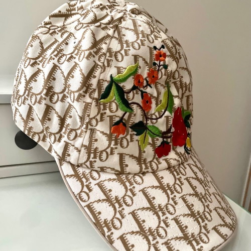 Christian Dior hat used with casual design and embroidery
