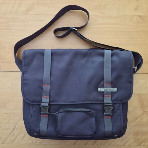 Delsey messenger bag used, gray, laptop compatible