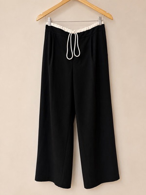 Zara wide leg pants new, black with white detail