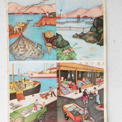Old school map The Fisherman used, educational material