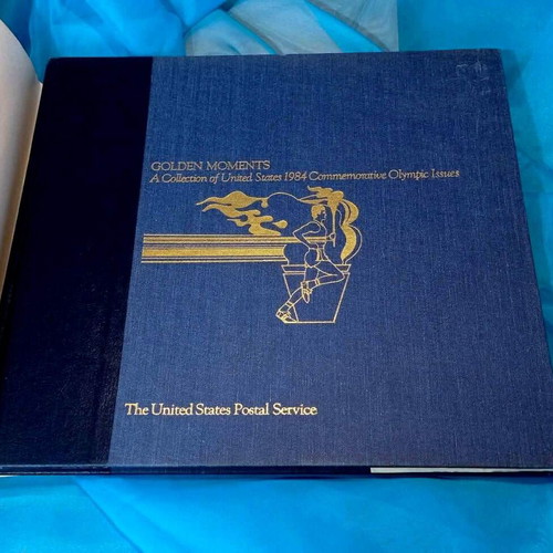 Golden Moments 1984 Olympics book used, USPS edition, Robert Peak art