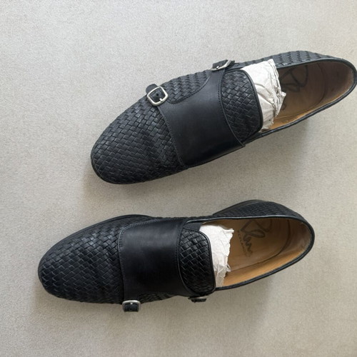 Perlamoda men's shoes used, black, size 42, monk style