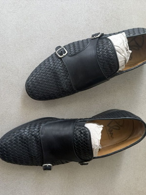 Perlamoda men's shoes used, black, size 42, monk style