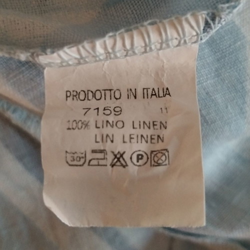 Goose Island linen summer dress like new, size L/XL, white and blue