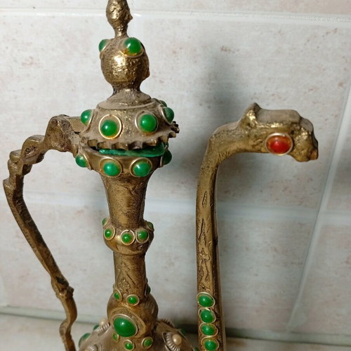 Decorative Oriental Jug used with green stones and pearls