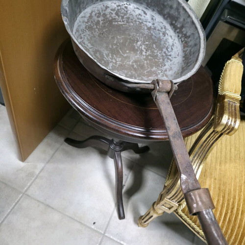Copper frying pan antique used