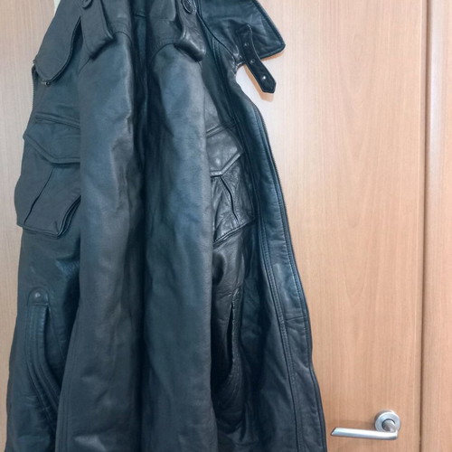 Leather jacket used, black, size XXL