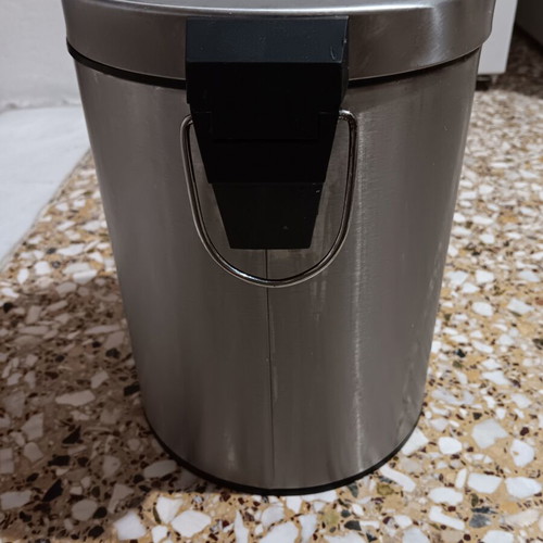 Bathroom pedal bin inox 5 lt used with removable inner plastic container