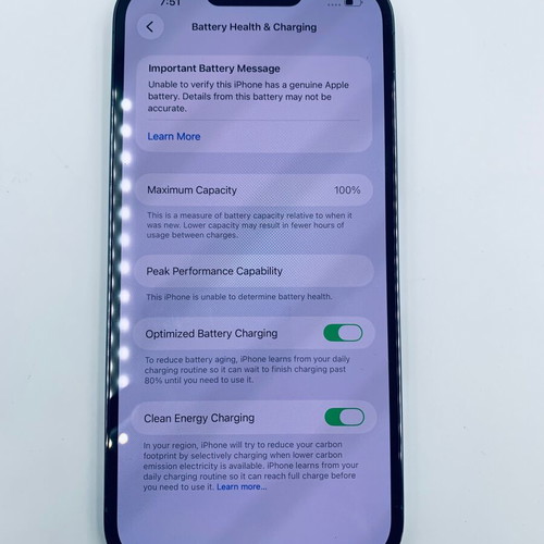 iPhone 13 Pro Max 128GB Sierra Blue refurbished with 100% battery