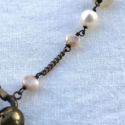 Vintage Donatella Pellini Milano Clip Earrings with Pearls like new