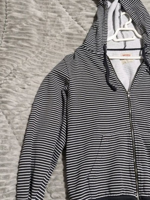 Levi's striped hoodie sweatshirt used, size large, white and blue