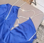Summer dress electric blue with rhinestone straps like new