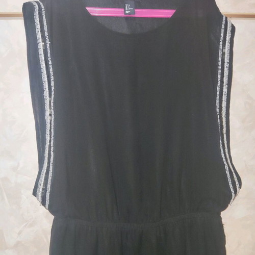 H&M dress used with sewn beads, black, size 36-M