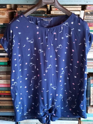 Vintage style blouse size 48 like new, blue