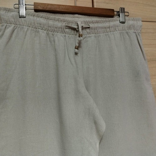 Linen pants set of 2 used, white and beige, size L