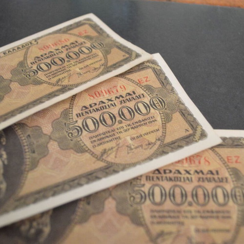 Bundle of 46 Occupation 500,000 Drachma Banknotes 1944 like new