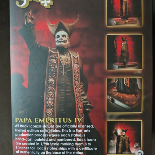 Ghost Papa Emeritus IV Black Robes Rock Iconz Statue KnuckleBonz new