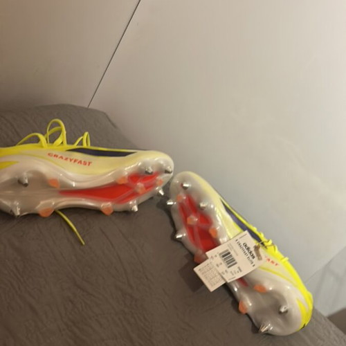 Adidas X Crazyfast Elite SG football boots, yellow and black, size 44.5