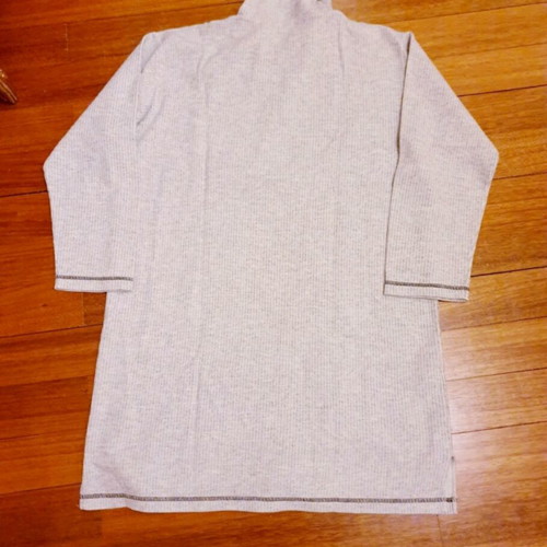 Winter nightgown rib fabric with prints, like new, gray, size M