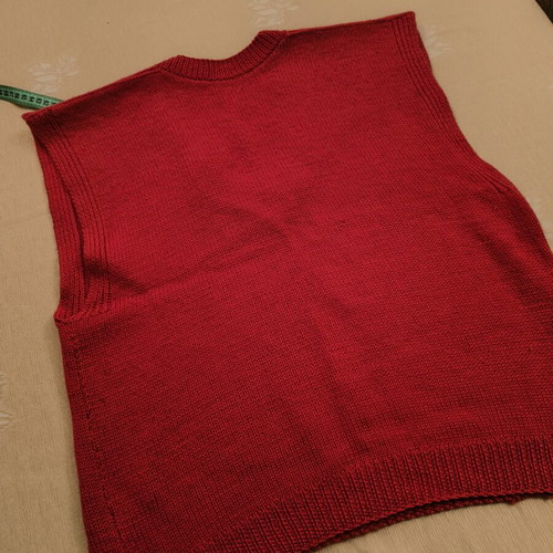 Handmade vest unisex, like new, red, size XL