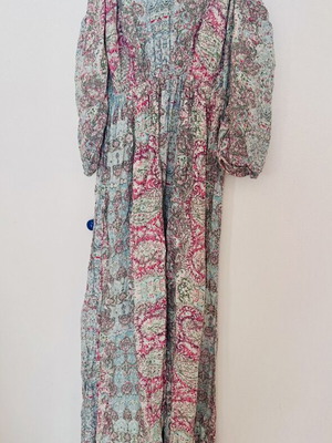Oysho Boho Maxi Dress like new with colorful pink and blue pattern