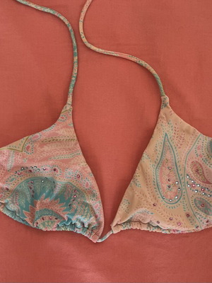 Miss Naory bikini top used, vintage pink multicolor, size M