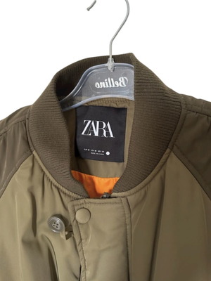Zara bomber jacket like new, medium oversized, khaki with orange lining