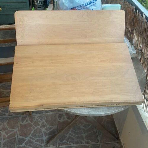 Ergodesk wooden design table with adjustable tilt like new