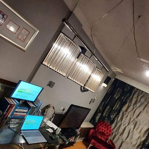 Custom Made triple pendant ceiling light, plexiglass