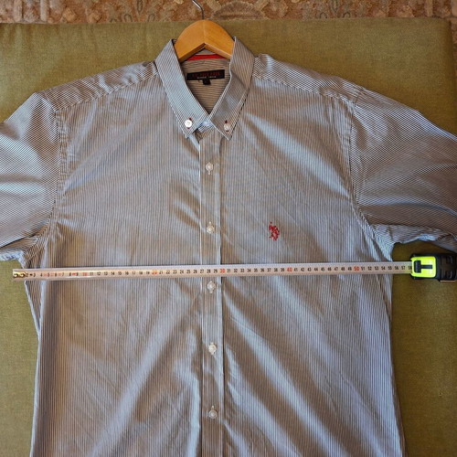 U.S. Polo Assn. shirt size L navy blue with white stripes like new