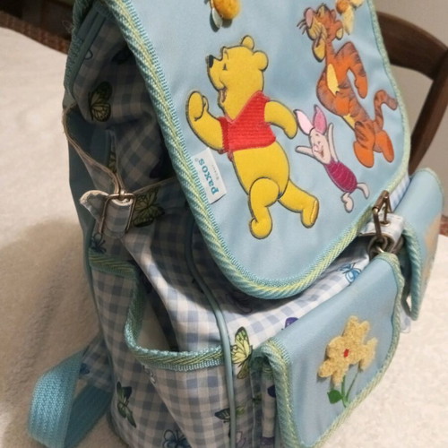 PAXOS backpack like new, large, sky blue with embroidery