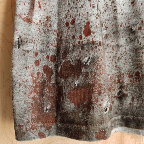 Bite Me Bloody Muddy Distressed Ripped T-shirt with Sleeves Daryl Dixon