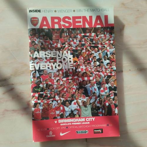 Match program Arsenal - Birmingham City 17.10.2009 like new