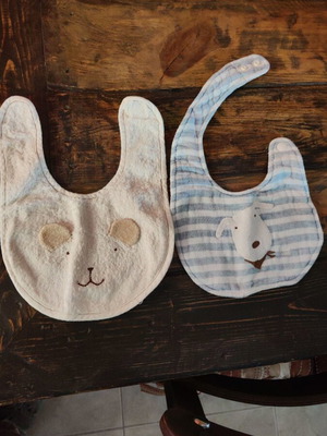 Terry bibs set of 2 new