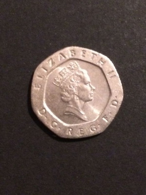 England 20 pence coin 1996 used