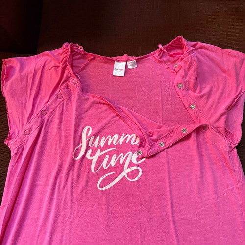 Prenatal nursing shirt pink used, size M-L, Summer Time