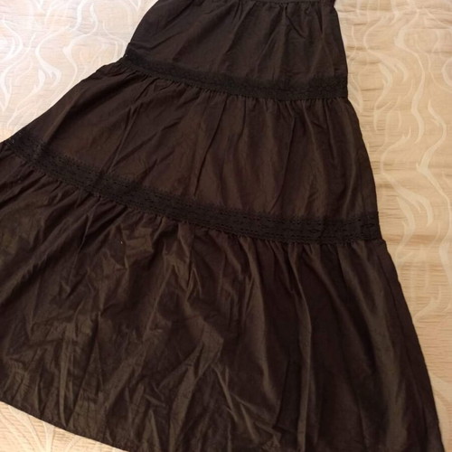 Desigual long dress new, black, gypsy style, cotton with lace