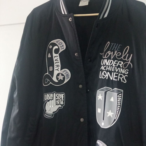 Nike x Parra Varsity Bomber Jacket used, black, size L