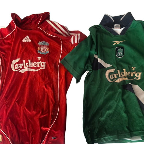 Liverpool jerseys used, authentic