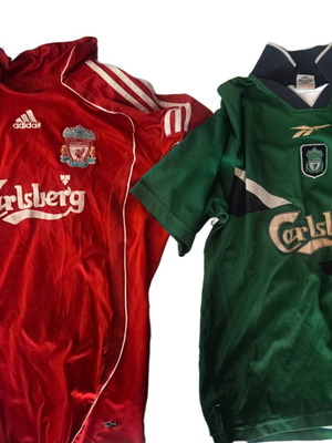 Liverpool jerseys used, authentic