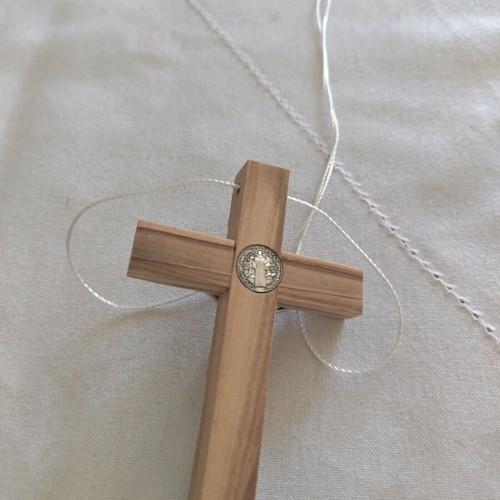 Wooden cross with silver new from the Holy Land