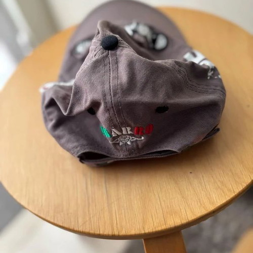 Jockey hat used, cotton, size M, gray and brown