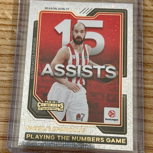 Vassilis Spanoulis Olympiacos 15 Assists Panini Euroleague 2025-26 card