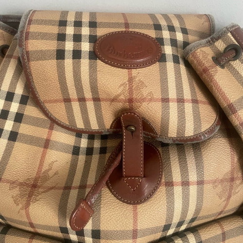 Burberry vintage backpack used, beige and brown