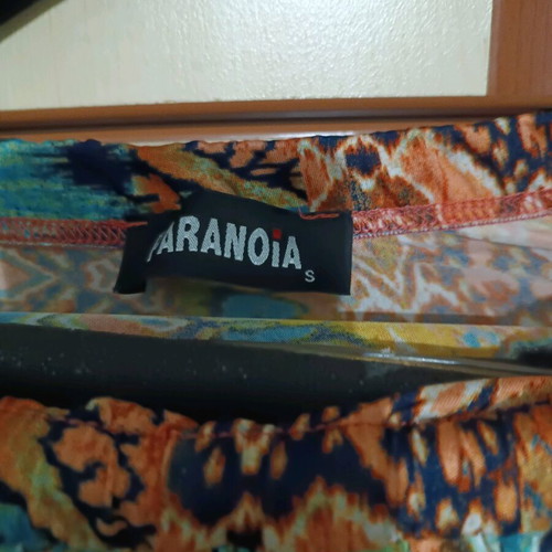 Paranoia long strapless dress used, multicolor
