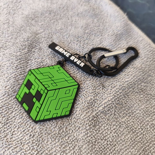 Minecraft keychain new, black and green
