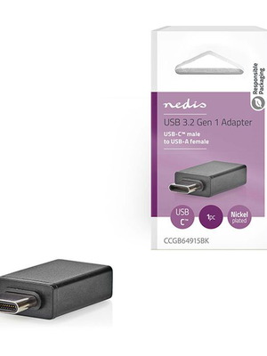 Nedis адаптер CCGB64915BK Type-C мъжки към USB женски нов