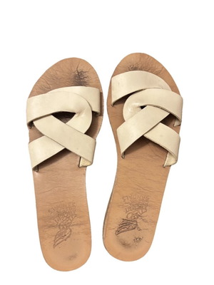Desmos Ancient Greek Sandals, λευκά και μπεζ, μέγεθος 40