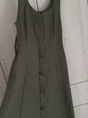 Despy Boutique khaki dress with buttons, pockets and belt new